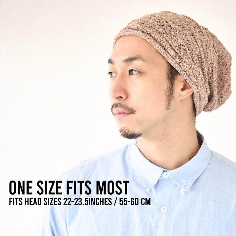CHARM Mens Slouchy Summer Beanie - Womens Light-Weight Slouch Hat Cotton Cap Navy - Image 5
